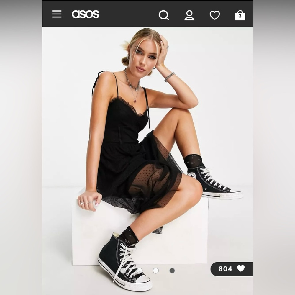 ASOS Whimsigoth Sheer Midi Dress with Corset Top and Spaghetti‎ Straps